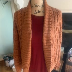 Burnt orange caving cardigan